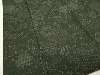 平和屋着物●結城紬 80亀甲 雪輪草花丸文 正絹 逸品 CABA8870dy
