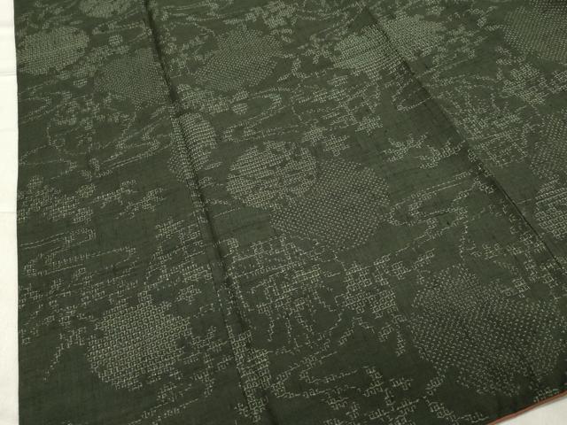 平和屋着物●結城紬 80亀甲 雪輪草花丸文 正絹 逸品 CABA8870dy