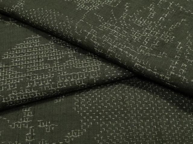 平和屋着物●結城紬 80亀甲 雪輪草花丸文 正絹 逸品 CABA8870dy