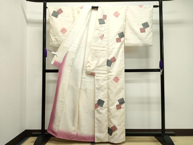 平和屋着物●上質な紬　破れ色紙重ね文　正絹　逸品　CABA8873dy