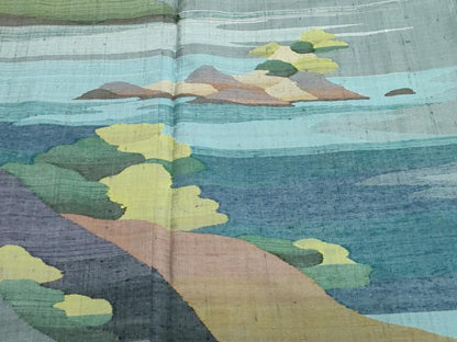 平和屋着物●訪問着　作家物　能州紬　風景文　ますいわ屋扱い　正絹　逸品　CABA8874dy