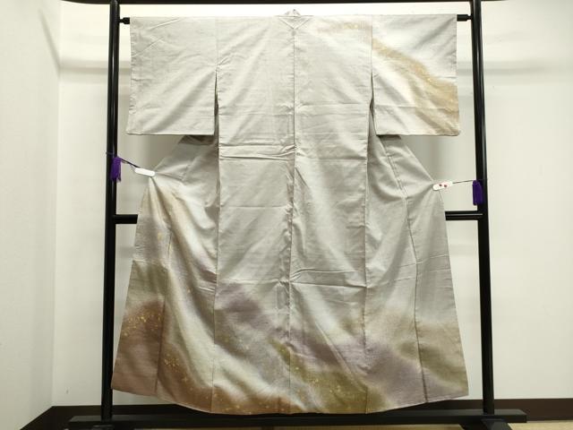 平和屋着物●訪問着 紬地 箔散らし文 金彩 ますいわ屋扱い 正絹 逸品 CABA8876dy
