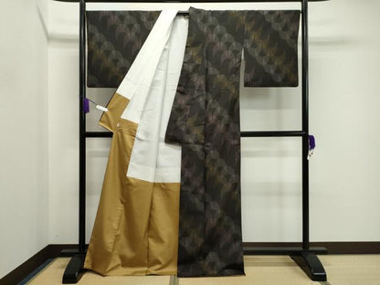 平和屋着物●上質な紬 吉祥文 正絹 逸品 CABA8881dy