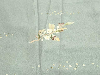 平和屋着物●訪問着　友禅　作家物　草花文　正絹　逸品　CABA8887dy