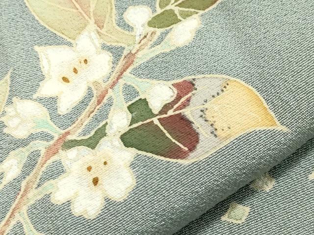 平和屋着物●訪問着　友禅　作家物　草花文　正絹　逸品　CABA8887dy