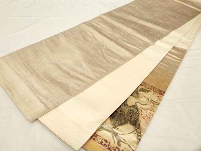 平和屋着物▼太鼓柄袋帯　屏風流水枝花文　金彩　正絹　逸品　CABA8924dy