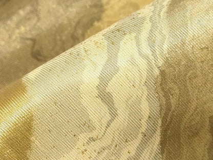平和屋着物▼六通柄袋帯　墨流し文様　金彩　引箔　正絹　逸品　CABA8945dy