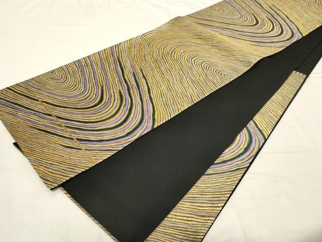 平和屋着物▼六通柄袋帯　流水文　金糸　正絹　逸品　CABA9069dy
