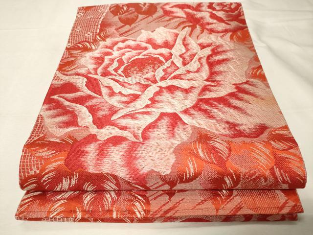 平和屋着物○アンティーク 大正ロマン 両面 全通柄 京袋帯 草花文 正絹