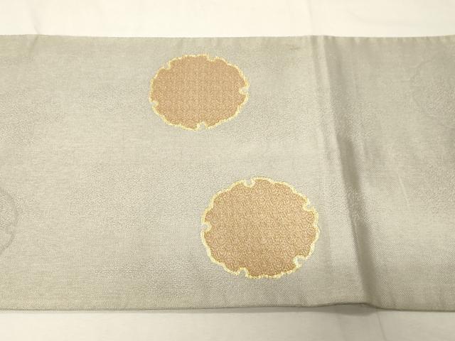 平和屋着物○太鼓柄袋帯 雪輪 月兎 金糸 正絹 逸品 CABA9136dy