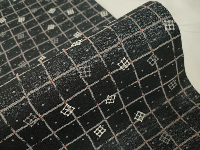 平和屋着物○両面 全通柄袋帯 格子柄 銀糸 正絹 逸品 CABA9143dy