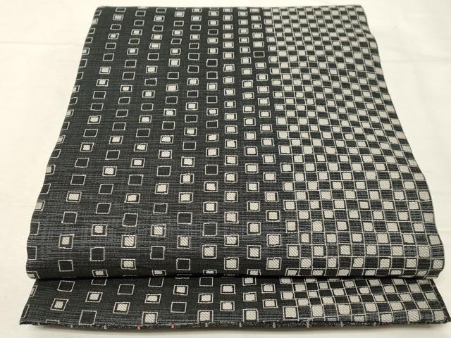 平和屋着物●両面　全通柄袋帯　格子柄　銀糸　正絹　逸品　CABA9143dy 平和屋着物○両面 全通柄袋帯 格子柄 銀糸 正絹 逸品 CABA9143dy