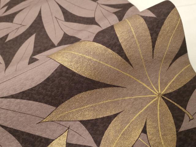 平和屋着物○全通柄袋帯 楓文 金彩 正絹 逸品 CABA9147dy