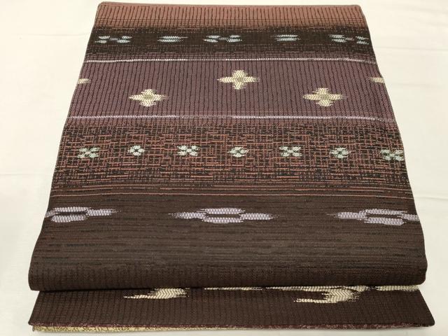 平和屋着物○両面 全通柄袋帯 花兎 荒磯 名物裂 金糸 やまと