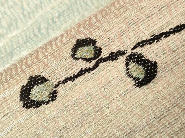 平和屋着物▽蛍庵 初代田村成一 「田村屋」 焼箔紙布織 六通柄袋帯 スリーシーズン 春夏秋 吉祥文 銀糸 正絹 逸品 未使用 CABA9163dy