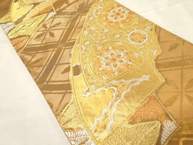 平和屋着物●西陣の名門　加納幸謹製　六通柄袋帯　地紙正倉院花文　金銀糸　正絹　逸品　CABA9167dy