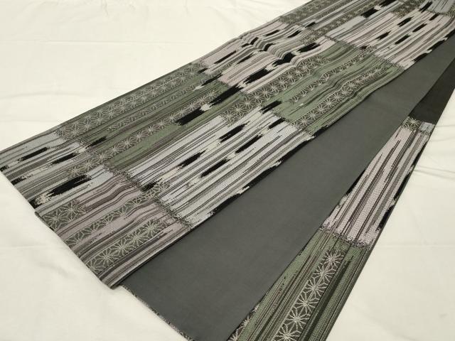 平和屋着物○六通柄袋帯 唐織 麻の葉間道 正絹 逸品 CABA9174dy