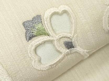 平和屋着物●中国三大刺繍　スワトウ刺繍　総刺繍　九寸名古屋帯　紬地　更紗文　正絹　逸品　未使用　CABA9176dy