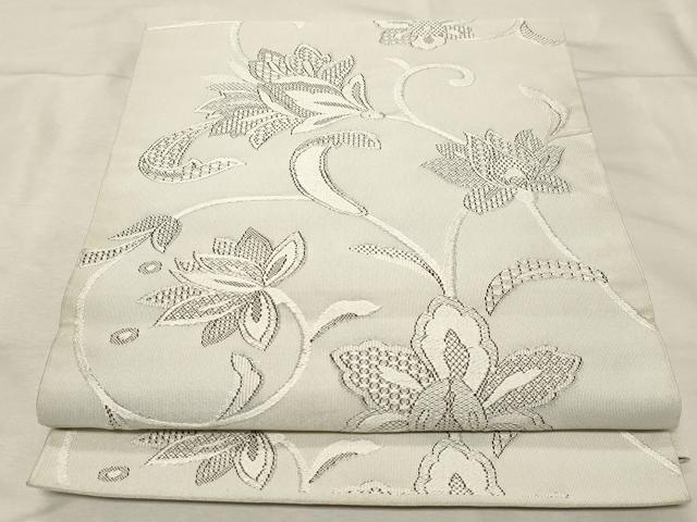 平和屋着物●綴れ　八寸名古屋帯　更紗文　正絹　逸品　CABA9186dy 平和屋着物○綴れ 八寸名古屋帯 更紗文 正絹 逸品 CABA9186dy