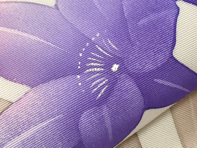 平和屋着物●塩瀬　九寸名古屋帯　作家物　手描き　ろうけつ染め　草花文　正絹　逸品　未使用　CABA9198dy 平和屋着物○塩瀬 九寸名古屋帯 作家物 手描き ろうけつ染め 草花文 正絹