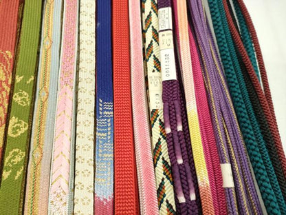 平和屋着物●和装小物　帯締め20本セット　高麗組　唐組　御岳組　飾り玉　金糸　未使用あり　逸品　CABA9563ju