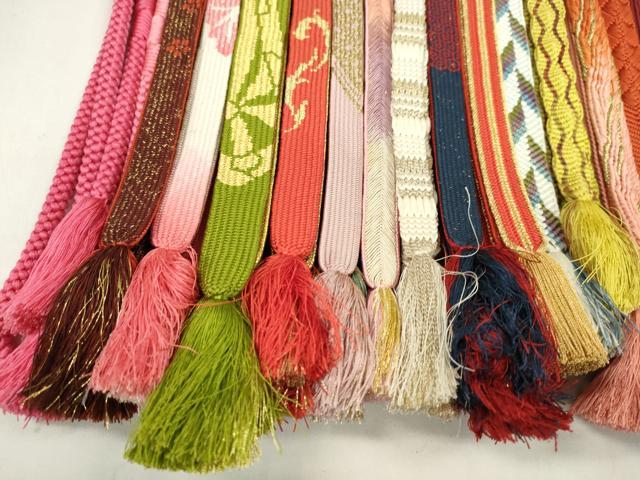 平和屋着物●和装小物　帯締め20本セット　高麗組　浮き目絡み　唐組　笹浪組　鴨川組　金糸　未使用あり　逸品　CABA9565ju
