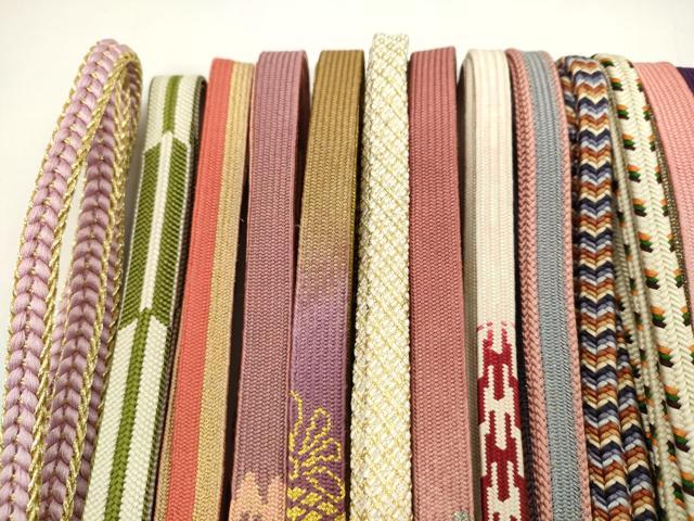 平和屋着物●和装小物　帯締め20本セット　高麗組　冠組　貝の口組　大和組　丸組　金糸　未使用あり　逸品　CABA9566ju