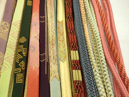 平和屋着物●和装小物　帯締め20本セット　高麗組　大和組　丸組　金糸　未使用あり　逸品　CABA9567ju