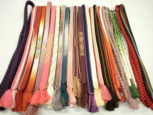 平和屋着物●和装小物　帯締め20本セット　高麗組　冠組　唐組　奈良組　鴨川組　大和組　金糸　長尺あり　未使用あり　逸品　CABA9569ju