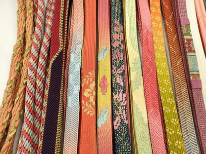 平和屋着物●和装小物　帯締め20本セット　高麗組　笹浪組　鴨川組　金糸　未使用あり　逸品　CABA9571ju