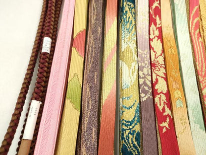 平和屋着物●和装小物　帯締め20本セット　高麗組　御岳組　丸組　金糸　未使用あり　逸品　CABA9576ju