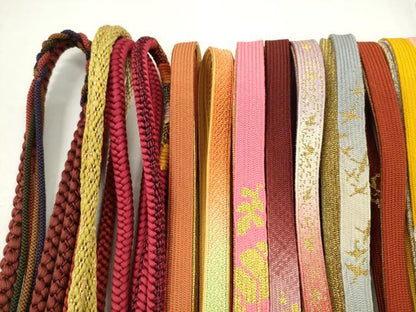 平和屋着物●和装小物　帯締め20本セット　高麗組　冠組　御岳組　鴨川組　金銀糸　未使用あり　逸品　CABA9577ju