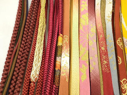 平和屋着物●和装小物　帯締め20本セット　高麗組　冠組　御岳組　鴨川組　金銀糸　未使用あり　逸品　CABA9577ju