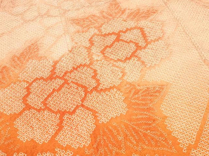 平和屋着物●豪華振袖　総絞り　舞花文　暈し染め　正絹　逸品　CABA9608gh
