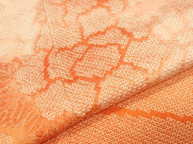 平和屋着物●豪華振袖　総絞り　舞花文　暈し染め　正絹　逸品　CABA9608gh