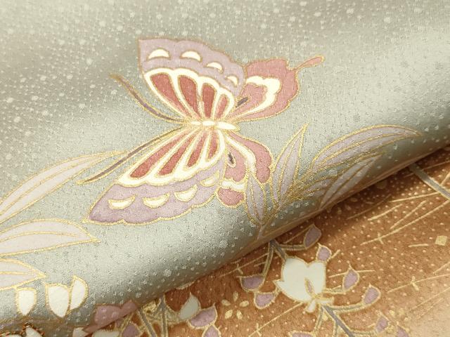 平和屋着物●訪問着　花蝶文　暈し染め　金彩　正絹　逸品　CABA9623gh