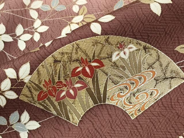 平和屋着物●訪問着　地紙重ね花文　暈し染め　金銀彩　正絹　逸品　CABA9624gh