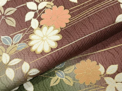 平和屋着物●訪問着　地紙重ね花文　暈し染め　金銀彩　正絹　逸品　CABA9624gh