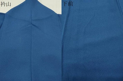 平和屋着物●上質な色無地　深縹色　鬼しぼ縮緬　正絹　逸品　CABA9636gh