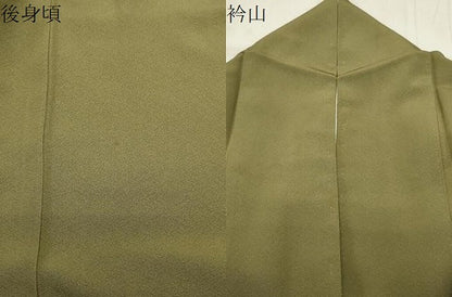 平和屋着物●上質な色無地　根岸色　ゑり正扱い　正絹　逸品　CABA9646gh