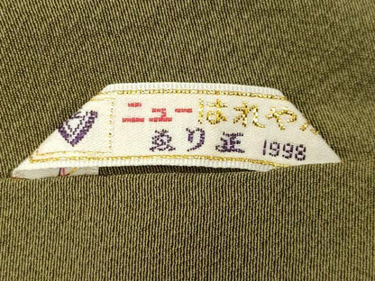 平和屋着物●上質な色無地　根岸色　ゑり正扱い　正絹　逸品　CABA9646gh