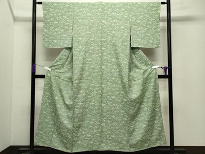 平和屋着物●上質な小紋　雲重ね花鳥文　正絹　逸品　未使用　CABA9664gh