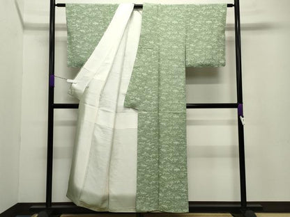 平和屋着物●上質な小紋　雲重ね花鳥文　正絹　逸品　未使用　CABA9664gh