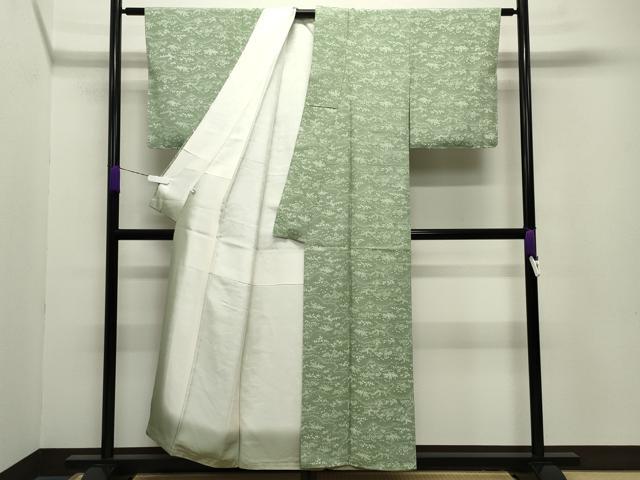 平和屋着物●上質な小紋　雲重ね花鳥文　正絹　逸品　未使用　CABA9664gh