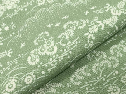 平和屋着物●上質な小紋　雲重ね花鳥文　正絹　逸品　未使用　CABA9664gh