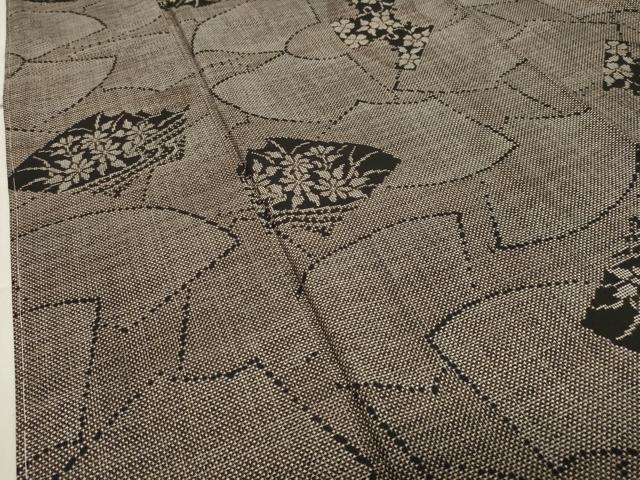 平和屋着物○本場大島紬 7マルキ 地紙重ね花文 正絹 逸品 未