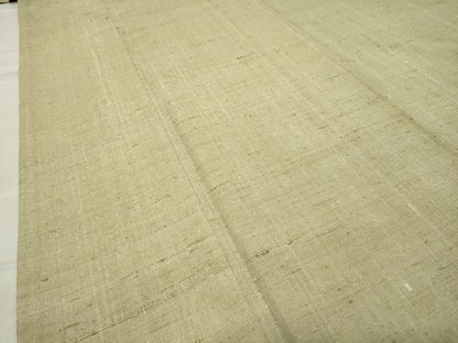 平和屋着物●生紬　抹茶色　正絹　逸品　CABA9673gh