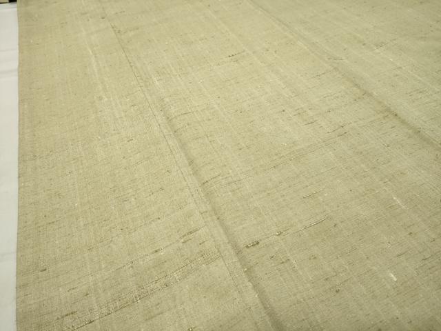 平和屋着物●生紬　抹茶色　正絹　逸品　CABA9673gh