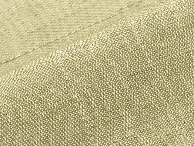 平和屋着物●生紬　抹茶色　正絹　逸品　CABA9673gh
