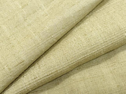 平和屋着物●生紬　抹茶色　正絹　逸品　CABA9673gh